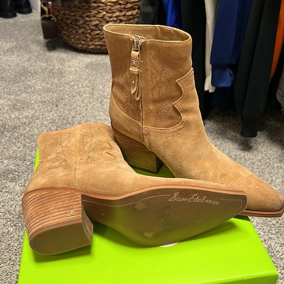 Sam Edelman Wilda Camel Suede Size 8 - Picture 5 of 6